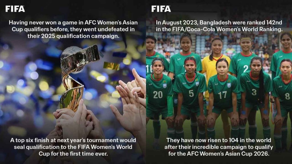 FIFA impressed by Bangladesh women's football progress