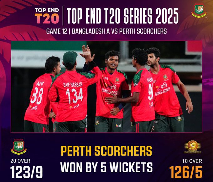Bangladesh A vs PS Academy: Perth Scorchers won by 5 wickets